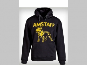 Amstaff čierna Mikina Logo HOODY YELLOW